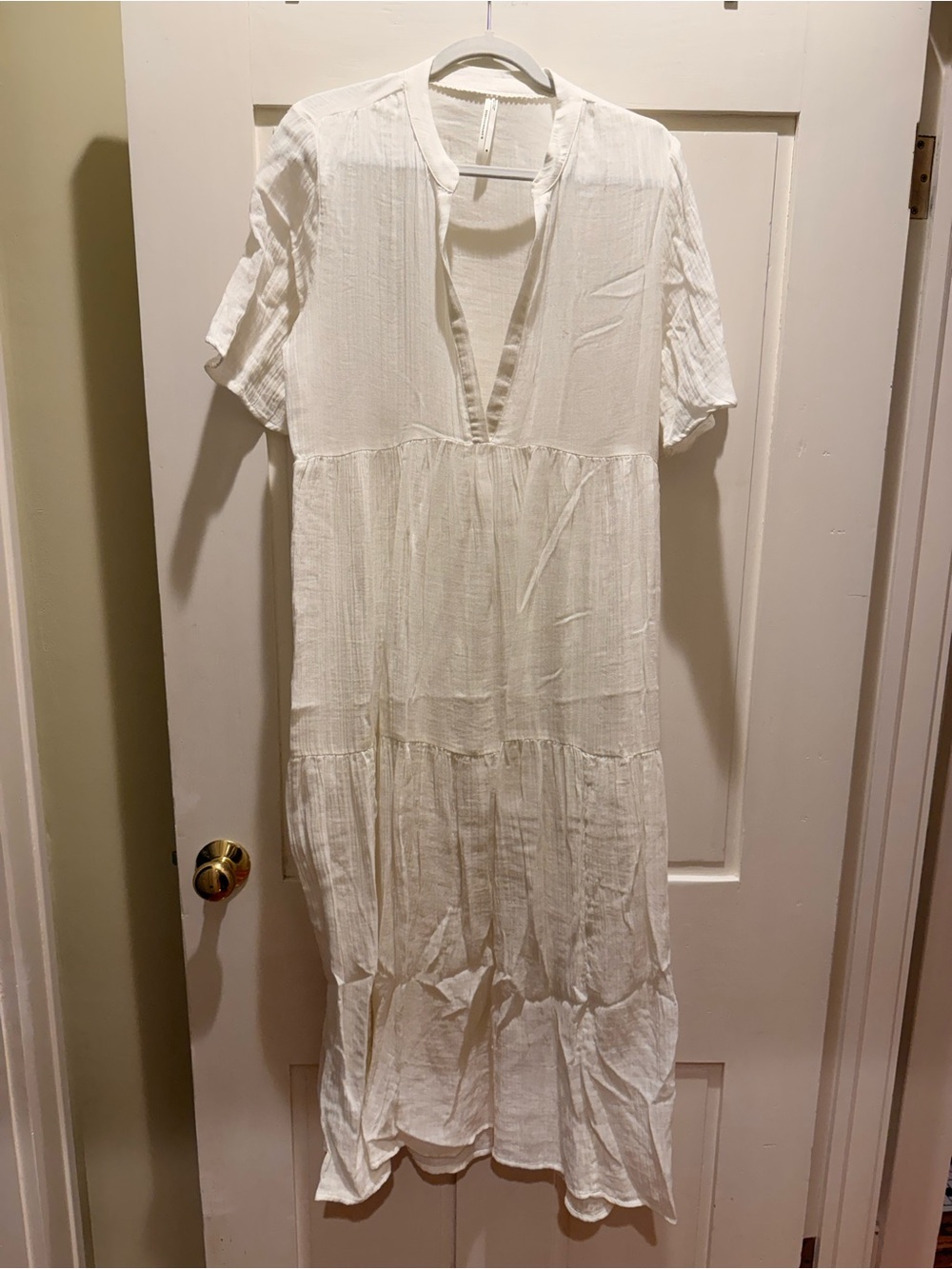 Anthropologie White Beach Cover Up Maxi Dress